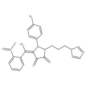 5-(4-Bromophenyl)-4-[hydroxy-(2-nitrophenyl)methylidene]-1-(3-imidazol-1-ylpropyl)pyrrolidine-2,3-dione结构式