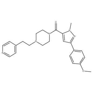 [3-(4-methoxyphenyl)-1-methyl-1H-pyrazol-5-yl]{4-[2-(4-pyridyl)ethyl]piperazino}methanone结构式