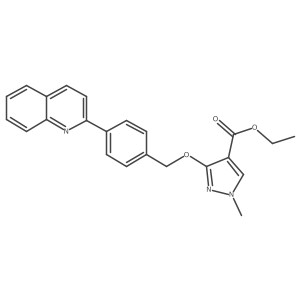 Ethyl 1-methyl-3-((4-(quinolin-2-yl)benzyl)oxy)-1H-pyrazole-4-carboxylate结构式
