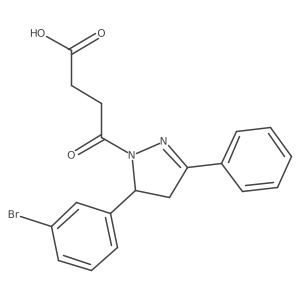 4-[5-(3-bromophenyl)-3-phenyl-4,5-dihydro-1H-pyrazol-1-yl]-4-oxobutanoic acid Structure