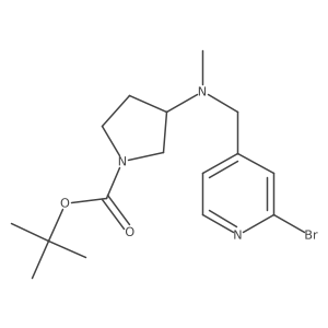 (S)-tert-butyl 3-(((2-bromopyridin-4-yl)methyl)(methyl)amino)pyrrolidine-1-carboxylate Structure