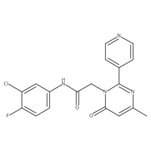 N-(3-chloro-4-fluorophenyl)-2-(4-methyl-6-oxo-2-(pyridin-4-yl)pyrimidin-1(6H)-yl)acetamide结构式