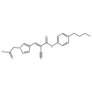 2-[4-[(Z)-3-(4-Butylanilino)-2-cyano-3-oxoprop-1-enyl]triazol-1-yl]acetic acid Structure