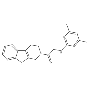2-[(4,6-dimethylpyrimidin-2-yl)amino]-1-(1,3,4,9-tetrahydro-2H-beta-carbolin-2-yl)ethanone Structure