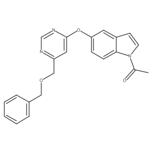1-(5-((6-((benzyloxy)methyl)pyrimidin-4-yl)oxy)-1H-indol-1-yl)ethan-1-one结构式