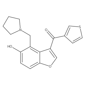 [5-Hydroxy-4-(pyrrolidin-1-ylmethyl)-1-benzofuran-3-yl](thiophen-3-yl)methanone Structure