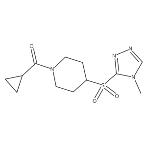 cyclopropyl(4-((4-methyl-4H-1,2,4-triazol-3-yl)sulfonyl)piperidin-1-yl)methanone结构式