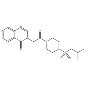 3-(2-(4-(isobutylsulfonyl)piperidin-1-yl)-2-oxoethyl)quinazolin-4(3H)-one结构式