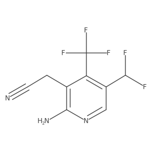 2-(2-Amino-5-(difluoromethyl)-4-(trifluoromethyl)pyridin-3-yl)acetonitrile结构式