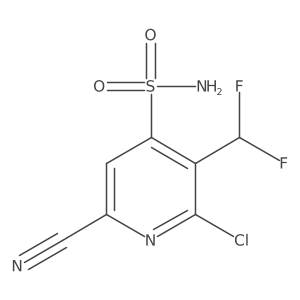 2-Chloro-6-cyano-3-(difluoromethyl)pyridine-4-sulfonamide Structure