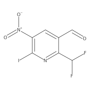 2-(Difluoromethyl)-6-iodo-5-nitropyridine-3-carboxaldehyde结构式