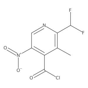 2-(Difluoromethyl)-3-methyl-5-nitropyridine-4-carbonyl chloride结构式
