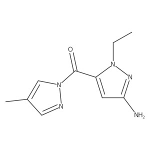1-ethyl-5-[(4-methyl-1H-pyrazol-1-yl)carbonyl]-1H-pyrazol-3-amine Structure