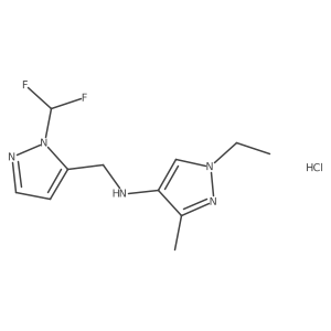 N-[[2-(difluoromethyl)pyrazol-3-yl]methyl]-1-ethyl-3-methylpyrazol-4-amine;hydrochloride结构式