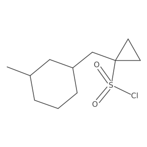 1-[(3-Methylcyclohexyl)methyl]cyclopropane-1-sulfonyl chloride结构式