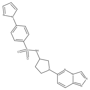 N-(1-([1,2,4]triazolo[4,3-b]pyridazin-6-yl)pyrrolidin-3-yl)-4-(1H-pyrazol-1-yl)benzenesulfonamide结构式