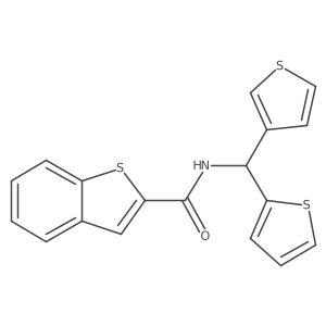N-(thiophen-2-yl(thiophen-3-yl)methyl)benzo[b]thiophene-2-carboxamide Structure