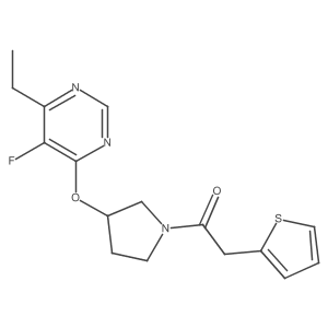 1-(3-((6-Ethyl-5-fluoropyrimidin-4-yl)oxy)pyrrolidin-1-yl)-2-(thiophen-2-yl)ethanone Structure