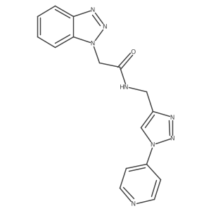 2-(1H-benzo[d][1,2,3]triazol-1-yl)-N-((1-(pyridin-4-yl)-1H-1,2,3-triazol-4-yl)methyl)acetamide结构式