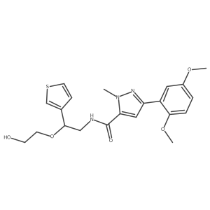 3-(2,5-dimethoxyphenyl)-N-(2-(2-hydroxyethoxy)-2-(thiophen-3-yl)ethyl)-1-methyl-1H-pyrazole-5-carboxamide结构式