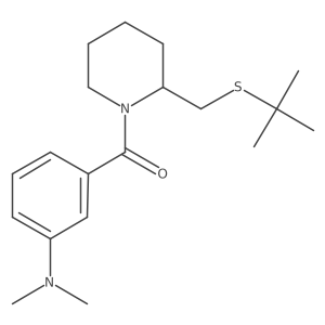 (2-((Tert-butylthio)methyl)piperidin-1-yl)(3-(dimethylamino)phenyl)methanone结构式