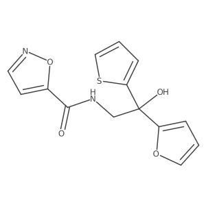 N-(2-(furan-2-yl)-2-hydroxy-2-(thiophen-2-yl)ethyl)isoxazole-5-carboxamide Structure