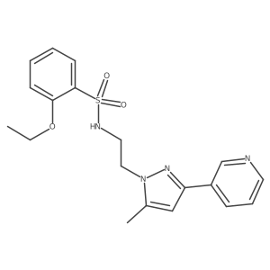 2-ethoxy-N-(2-(5-methyl-3-(pyridin-3-yl)-1H-pyrazol-1-yl)ethyl)benzenesulfonamide结构式