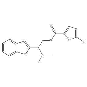N-(2-(benzofuran-2-yl)-2-(dimethylamino)ethyl)-5-chlorothiophene-2-carboxamide结构式