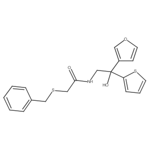 2-(benzylthio)-N-(2-(furan-3-yl)-2-hydroxy-2-(thiophen-2-yl)ethyl)acetamide Structure