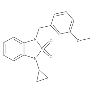1-Cyclopropyl-3-[(3-methoxyphenyl)methyl]-1,3-dihydro-2lambda6,1,3-benzothiadiazole-2,2-dione结构式