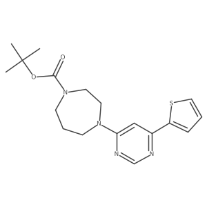 Tert-butyl 4-[6-(thiophen-2-yl)pyrimidin-4-yl]-1,4-diazepane-1-carboxylate结构式