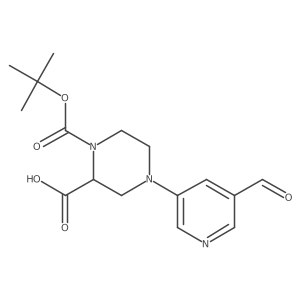 (S)-1-(tert-Butoxycarbonyl)-4-(5-formylpyridin-3-yl)piperazine-2-carboxylic acid结构式