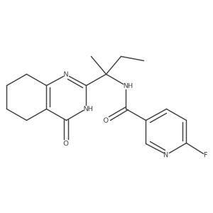 6-Fluoro-N-[2-(4-oxo-5,6,7,8-tetrahydro-3H-quinazolin-2-YL)butan-2-YL]pyridine-3-carboxamide Structure