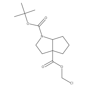1-Tert-butyl 3a-chloromethyl octahydrocyclopenta[b]pyrrole-1,3a-dicarboxylate结构式