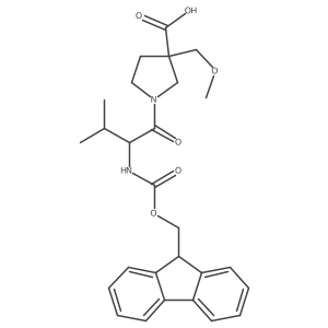 1-[(2R)-2-({[(9H-fluoren-9-yl)methoxy]carbonyl}amino)-3-methylbutanoyl]-3-(methoxymethyl)pyrrolidine-3-carboxylic acid Structure