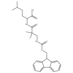2-[3-({[(9H-fluoren-9-yl)methoxy]carbonyl}amino)-2,2-difluoropropanamido]-5-methylhexanoic acid结构式