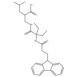 2-{[2-ethyl-2-({[(9H-fluoren-9-yl)methoxy]carbonyl}amino)butanamido]methyl}-4-methylpentanoic acid Structure