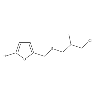 2-Chloro-5-{[(3-chloro-2-methylpropyl)sulfanyl]methyl}furan结构式