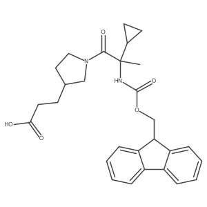 3-{1-[2-cyclopropyl-2-({[(9H-fluoren-9-yl)methoxy]carbonyl}amino)propanoyl]pyrrolidin-3-yl}propanoic acid结构式