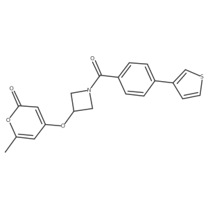 6-methyl-4-((1-(4-(thiophen-3-yl)benzoyl)azetidin-3-yl)oxy)-2H-pyran-2-one Structure