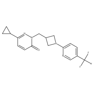6-Cyclopropyl-2-({1-[5-(trifluoromethyl)pyridin-2-yl]azetidin-3-yl}methyl)-2,3-dihydropyridazin-3-one结构式