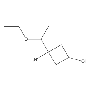 3-Amino-3-(1-ethoxyethyl)cyclobutan-1-ol Structure