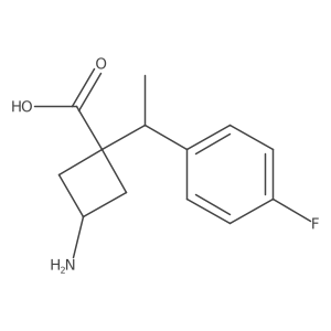 3-Amino-1-[1-(4-fluorophenyl)ethyl]cyclobutane-1-carboxylic acid结构式