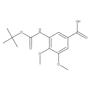 3-((tert-Butoxycarbonyl)amino)-4,5-dimethoxybenzoic acid结构式