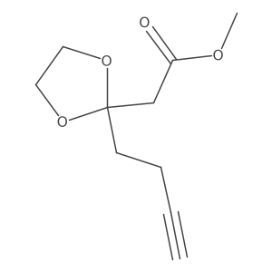 Methyl 2-(3-Butynyl)-1,3-dioxolane-2-acetate结构式