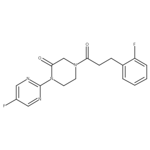 4-[3-(2-Fluorophenyl)propanoyl]-1-(5-fluoropyrimidin-2-yl)piperazin-2-one Structure