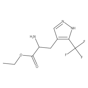 ethyl (2S)-2-amino-3-[5-(trifluoromethyl)-1H-pyrazol-4-yl]propanoate结构式