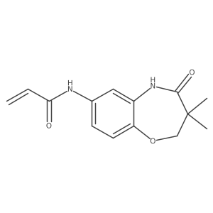 N-(3,3-Dimethyl-4-oxo-2,5-dihydro-1,5-benzoxazepin-7-yl)prop-2-enamide结构式