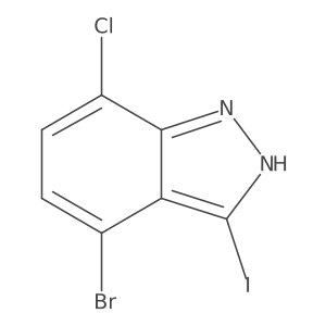 4-Bromo-7-chloro-3-iodo-1H-indazole结构式