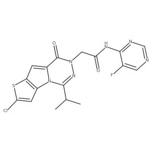 2-(2-Chloro-5-isopropyl-8-oxothieno[2',3':4,5]pyrrolo[1,2-d][1,2,4]triazin-7(8H)-yl)-N-(5-fluoropyrimidin-4-yl)acetamide Structure
